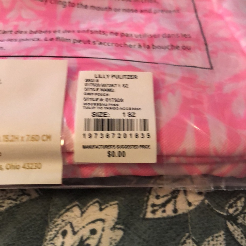 Lilly Pulitzer Pink Cosmetic Bag GWP Rousseau Pink Tulip To Tango - Picture 4 of 5